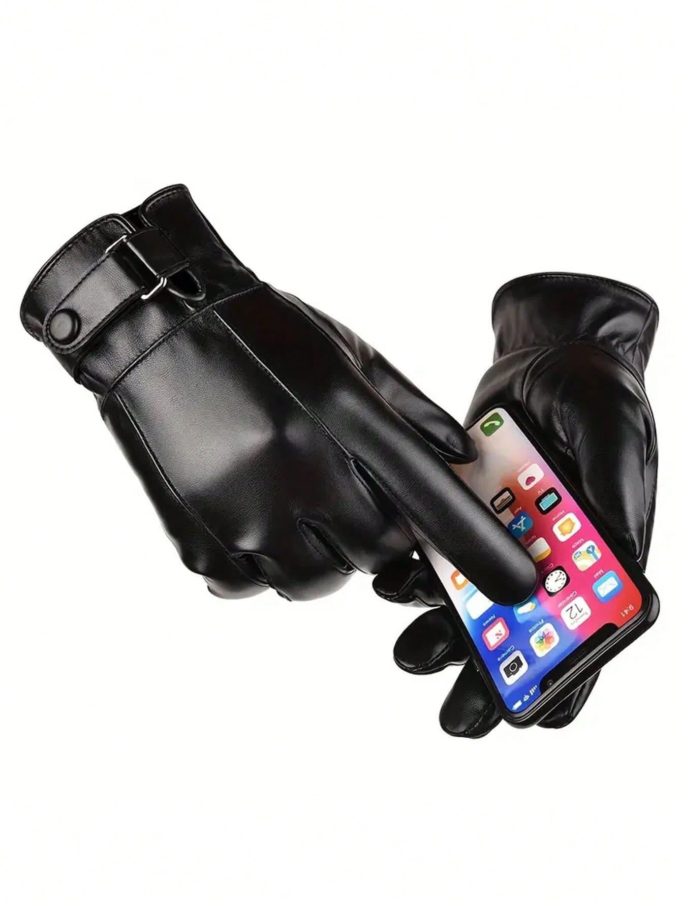 Leather Driving Glove - Guanti da equitazione in ecopelle, caldi